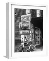 Food Store Called Leo's Place Covered with Beverage Ads Incl. Coca Cola, 7 Up, Dr. Pepper and Pepsi-Alfred Eisenstaedt-Framed Photographic Print