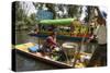 Food Vendor at the Floating Gardens in Xochimilco-John Woodworth-Stretched Canvas