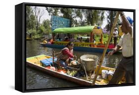 Food Vendor at the Floating Gardens in Xochimilco-John Woodworth-Framed Stretched Canvas