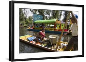 Food Vendor at the Floating Gardens in Xochimilco-John Woodworth-Framed Photographic Print