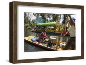 Food Vendor at the Floating Gardens in Xochimilco-John Woodworth-Framed Photographic Print