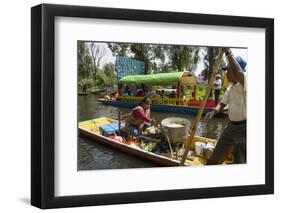 Food Vendor at the Floating Gardens in Xochimilco-John Woodworth-Framed Photographic Print