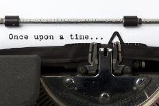 Words "Once Upon A Time" Written With Old Typewriter-foodbytes-Stretched Canvas