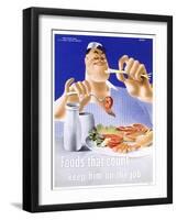 Foods That Count Keep Him on the Job-null-Framed Giclee Print