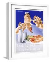 Foods That Count Keep Him on the Job-null-Framed Giclee Print