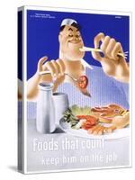 Foods That Count Keep Him on the Job-null-Stretched Canvas