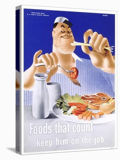 Foods That Count Keep Him on the Job-null-Stretched Canvas