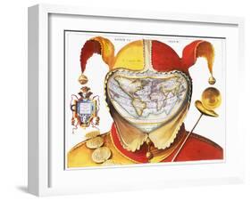 Fool's Cap World Map, C1590-null-Framed Giclee Print