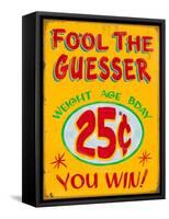 Fool the Guesser Distressed-Retroplanet-Framed Stretched Canvas