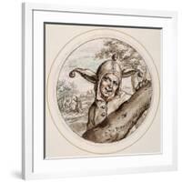 Fool with Cap and Bells, Early 17th Century-Crispin I De Passe-Framed Giclee Print
