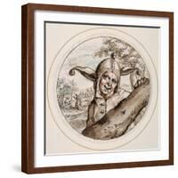 Fool with Cap and Bells, Early 17th Century-Crispin I De Passe-Framed Giclee Print