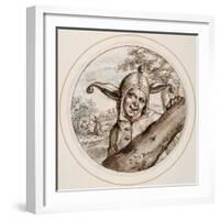 Fool with Cap and Bells, Early 17th Century-Crispin I De Passe-Framed Giclee Print