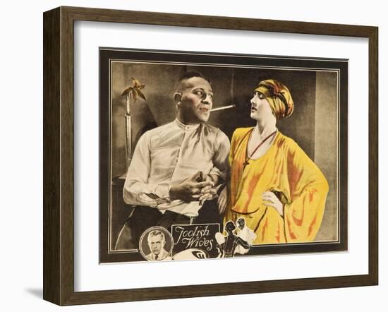 FOOLISH WIVES, l-r: Erich Von Stroheim, Maude George on lobbycard, 1922.-null-Framed Art Print