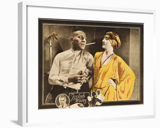 FOOLISH WIVES, l-r: Erich Von Stroheim, Maude George on lobbycard, 1922.-null-Framed Art Print