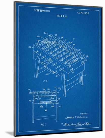 Foosball Table Patent-null-Mounted Art Print