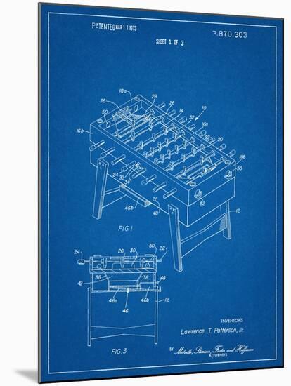 Foosball Table Patent-null-Mounted Art Print