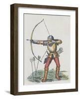 Foot Archer with Long Bow-English School-Framed Giclee Print
