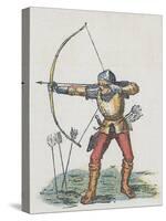 Foot Archer with Long Bow-English School-Stretched Canvas