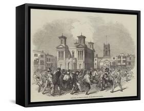 Foot-Ball on Shrove Tuesday, at Kingston-Upon-Thames-null-Framed Stretched Canvas