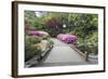 Foot Bridge across Waterfall Pond-jpldesigns-Framed Photographic Print