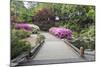 Foot Bridge across Waterfall Pond-jpldesigns-Mounted Photographic Print