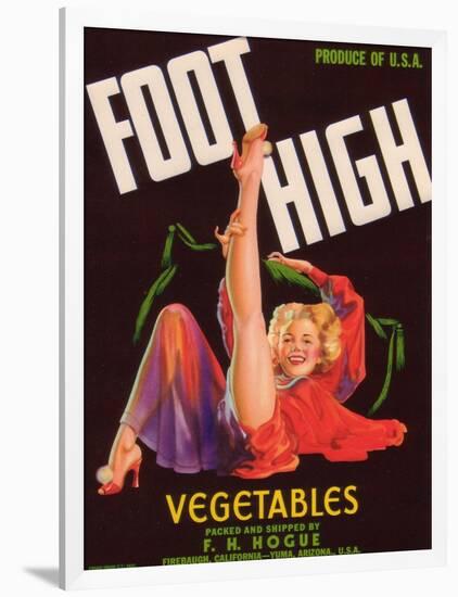 Foot High Vegetable Label - Firebaugh, CA-Lantern Press-Framed Art Print