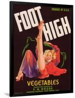 Foot High Vegetable Label - Firebaugh, CA-Lantern Press-Framed Art Print