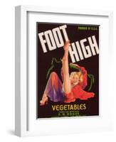 Foot High Vegetable Label - Firebaugh, CA-Lantern Press-Framed Art Print