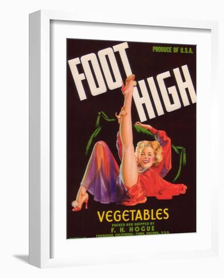 Foot High Vegetable Label - Firebaugh, CA-Lantern Press-Framed Art Print