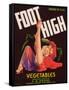 Foot High Vegetable Label - Firebaugh, CA-Lantern Press-Framed Stretched Canvas