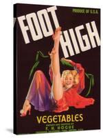 Foot High Vegetable Label - Firebaugh, CA-Lantern Press-Stretched Canvas