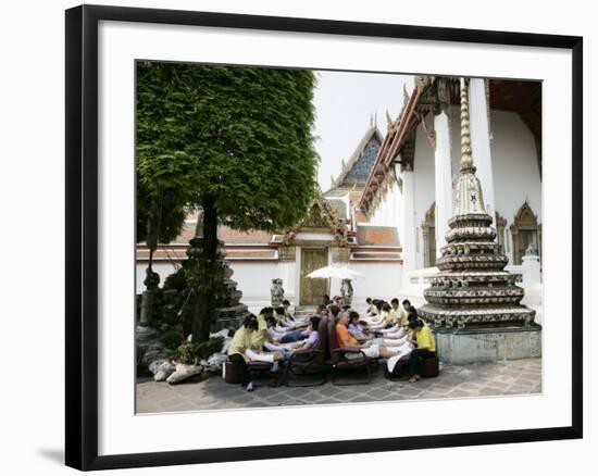Foot Massage, Wat Po, Bangkok, Thailand, Southeast Asia-Angelo Cavalli-Framed Photographic Print