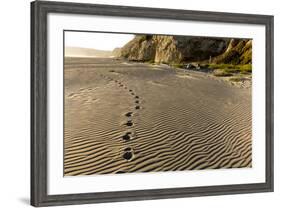 Foot Prints in the Sand Patterns on the Beach, Cape Blanco Sp, Oregon-Chuck Haney-Framed Photographic Print