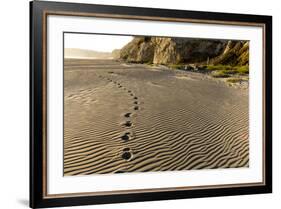 Foot Prints in the Sand Patterns on the Beach, Cape Blanco Sp, Oregon-Chuck Haney-Framed Photographic Print