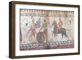 Foot Soldiers and Cavalry, Tomb Painting from Paestum-null-Framed Giclee Print