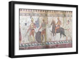 Foot Soldiers and Cavalry, Tomb Painting from Paestum-null-Framed Giclee Print