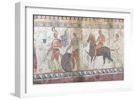 Foot Soldiers and Cavalry, Tomb Painting from Paestum-null-Framed Giclee Print