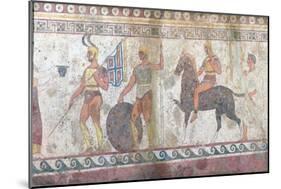 Foot Soldiers and Cavalry, Tomb Painting from Paestum-null-Mounted Giclee Print