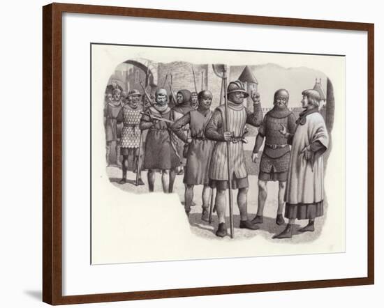 Foot Soldiers from the 14th Century-Pat Nicolle-Framed Giclee Print