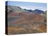 Foot Trail Through Haleakala Volcano Crater Winds Between Red Cinder Cones, Maui, Hawaiian Islands-Tony Waltham-Stretched Canvas