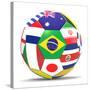 Football and Flags Representing All Countries Participating in Football World Cup in Brazil in 2014-paul prescott-Stretched Canvas