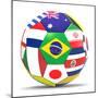 Football and Flags Representing All Countries Participating in Football World Cup in Brazil in 2014-paul prescott-Mounted Premium Giclee Print