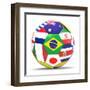 Football and Flags Representing All Countries Participating in Football World Cup in Brazil in 2014-paul prescott-Framed Art Print