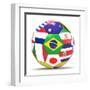 Football and Flags Representing All Countries Participating in Football World Cup in Brazil in 2014-paul prescott-Framed Art Print