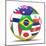 Football and Flags Representing All Countries Participating in Football World Cup in Brazil in 2014-paul prescott-Mounted Art Print