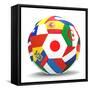 Football and Flags Representing All Countries Participating in Football World Cup in Brazil in 2014-paul prescott-Framed Stretched Canvas