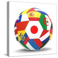 Football and Flags Representing All Countries Participating in Football World Cup in Brazil in 2014-paul prescott-Stretched Canvas