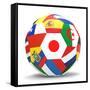 Football and Flags Representing All Countries Participating in Football World Cup in Brazil in 2014-paul prescott-Framed Stretched Canvas