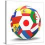 Football and Flags Representing All Countries Participating in Football World Cup in Brazil in 2014-paul prescott-Stretched Canvas
