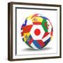 Football and Flags Representing All Countries Participating in Football World Cup in Brazil in 2014-paul prescott-Framed Premium Giclee Print